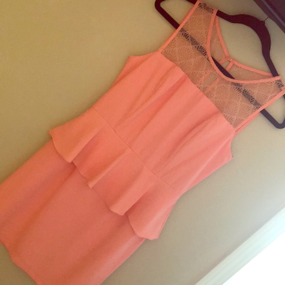 Coral Peplum Dress